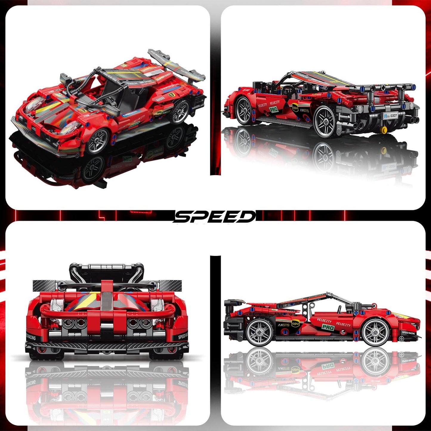 Sports Car Model Building Blocks Sets,1:18 Scale 513PCS Super Race Car Model for Adults,MOC Speed Technic Cars Model Kits Engine