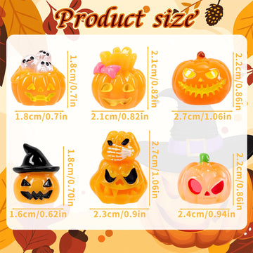 36 Pcs Halloween Mini Resin Pumpkins 36 Style Cute Tiny Resin Figurines To Hide Bulk Miniature Pumpkin Charms For Halloween Part