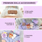 Clothes for 17cm Dolls(NO Doll)  Stylish Kawaii Purple Outfit Set with Hat Romper & Camera Backpack Accessories Suit  Cute Clothes for Dress Up Unique Style