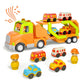 Wanborns Car Toys for 18M+ 2 3 4 5 Years Old Kids, 24in Friction Powered Kids Play Truck with 4pcs Small Car, Best Gift Choice f