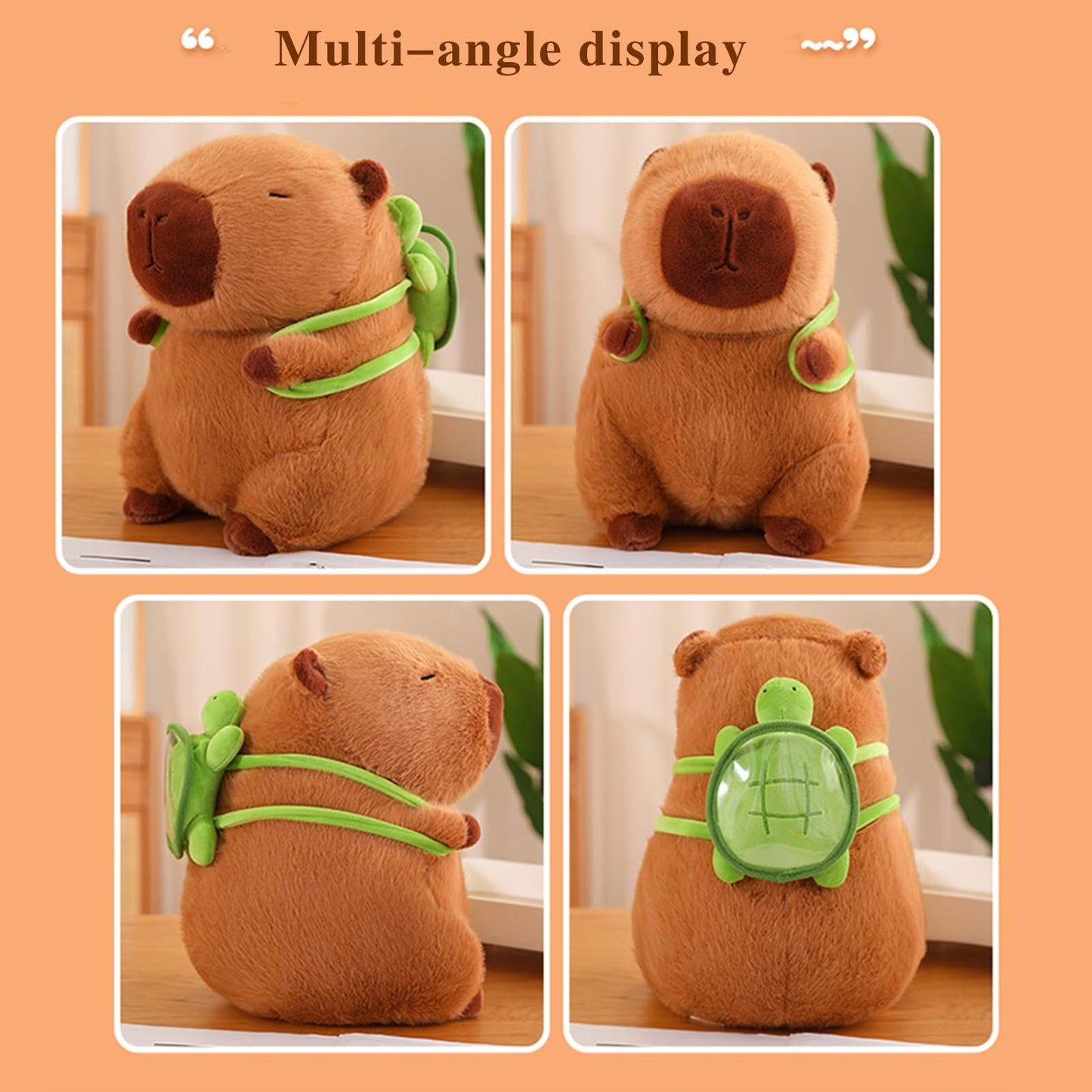Lvqing Cute Capybar Stuffed Animals With Wearable Toast Headsetwear Capybar, Gifts For Kids (9 Intortoise Bag Capybar)