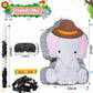 Piñata Bundle With A Blindfold And Bat (16 X 12 X 3 Inches), Cute Animal Piñata For Girls Boys Kids Birthday Party Toys Decoration For Animal Theme Birthday Party Game Supplies Photo Prop(Elephant)