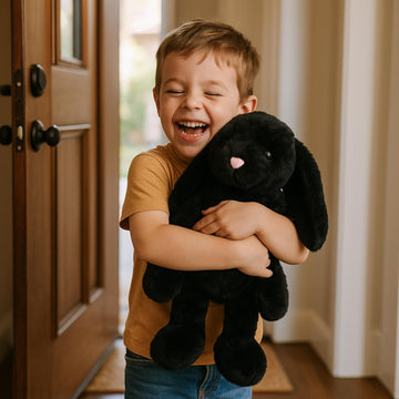 Weigedu Black Rabbit Bunny Stuffed Animal Plush Toy For Kids, Boys, Girls, Babies - Perfect Birthday, Easter, And Christmas Bedt