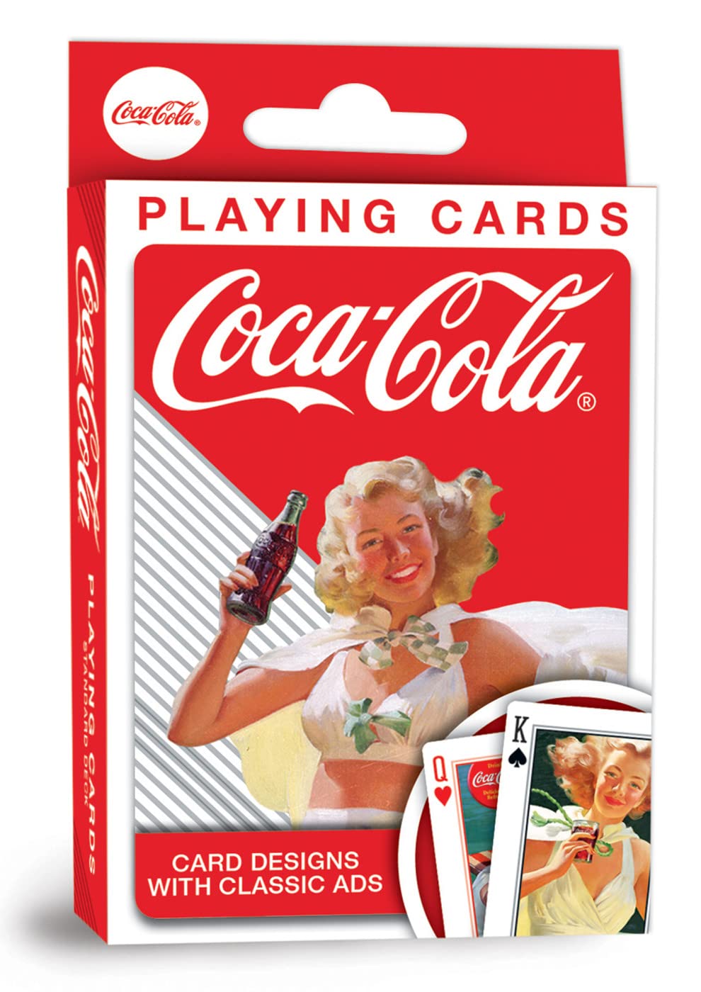 MasterPieces Family Games - Coca-Cola Vintage Pin-ups Playing Cards - Officially Licensed Playing Card Deck for Adults, Kids, an