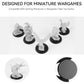 Titawu 30Pcs Miniature Bases+60Pcs Adhesive, 60Mm/2.36Inch Textured Plastic Black Round Model Base For Gaming Miniatures Or Warg