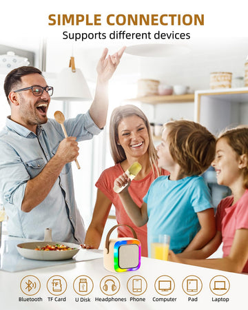 Anliuanliu Kids Karaoke Machine For Adults, Mini Portable Karaoke Bluetooth Speaker With 1 Wireless Microphone, Birthday Gifts T