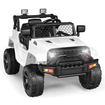 Kinder King 12V Kids Ride on Car Truck, Battery Powered Electric SUV w/ 2.4G Remote Control, Spring Suspension, 3 Speeds, 2 Moto