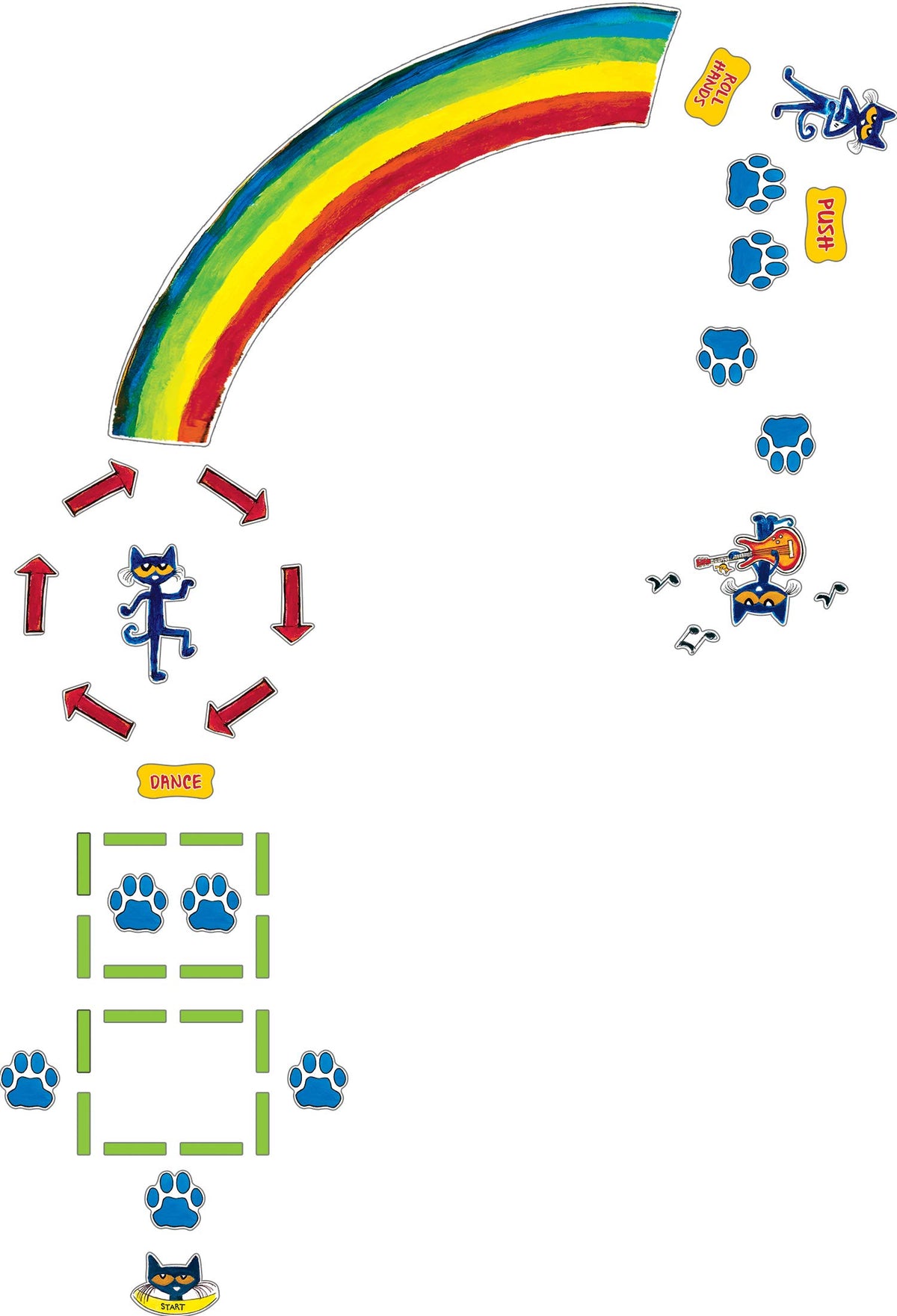 Pete The Cat Rainbow Boogie Sensory Path