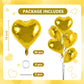 TONIFUL 30Pcs 18 Inch Gold Heart Balloons Gold Heart Shape Foil Mylar Balloons Decoration for Birthday Valentine s Day Wedding