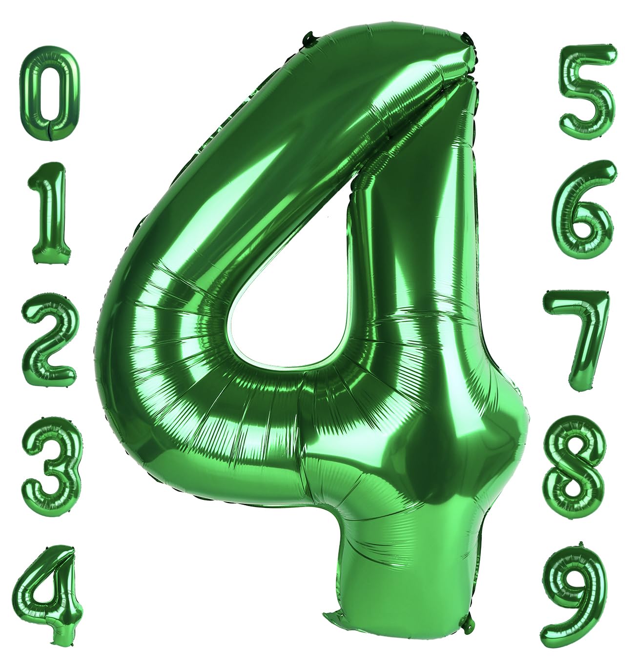 40 Inch Dark Green Number 4 Balloon For 14 24 40 Birthday Party Decorations, Four Large Numbers For Party Decor Anniversary Phot