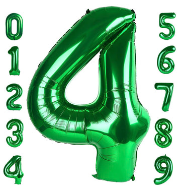 40 Inch Dark Green Number 4 Balloon For 14 24 40 Birthday Party Decorations, Four Large Numbers For Party Decor Anniversary Phot