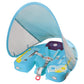 Mambobaby Baby Pool Float with Canopy  Kalolary Non-Inflatable Baby Swim Float Infant Swim Trainer Ring Toddler Pool Float with Adjustable Strap & Tile for 3-24 Months Age Boys Girls (Blue Car)