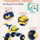 KRIDDO 2 in 1 Kids Tricycle, EVA Wheels, Push Handle, Age 18 Months to 3 Years, Blue