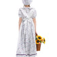 Cr Rolecos Colonial Prairie Costume Girls Floral Pioneer Dress For Girls Short Sleeves Pilgrim Costume Light Purple S Age Over 4