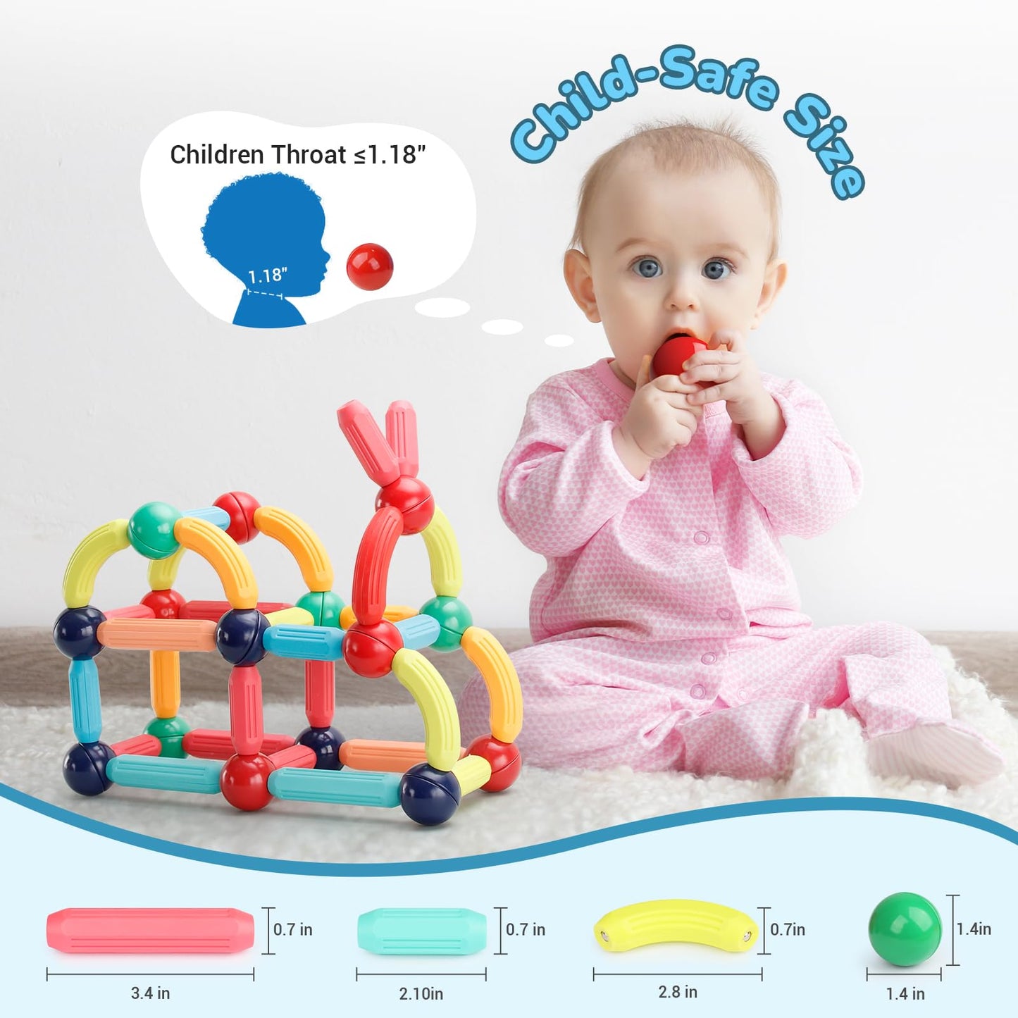 Paaxido Magnetic Building Blocks - STEM Learning Toys for Kids 3+  Montessori Sensory Toys with Stronger Magnets  Creative Construction Kit Gift for Boys & Girls