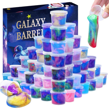 Zonfrto 64 Packs Galaxy Putty Slime, Party Favor For Kids Girls & Boys, Adults, Non Sticky, Unscented,Stress & Anxiety Relief, W