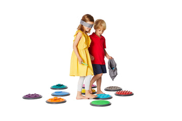 Gonge Tactile Sensory Discs - Set Of 20 Textured Stepping Discs, Sensory Exploration, Cognitive Development - Includes Blindfold - Ages 1+, Vibrant
