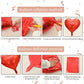 Rose Gold And Pink Heart Balloons, 18 Inch Red Pink Heart Shape Balloons Foil, 10 Pcs Red Light Pink Heart Balloon For Girls Wom