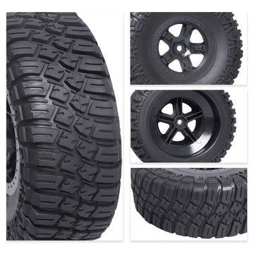 CrazyHobby RC Short Course Truck Wheels and Tires with Foam Inserts for 1/10 Traxxas Slash 4X4 BL-2S 2WD Losi Tenacity TT Baja R