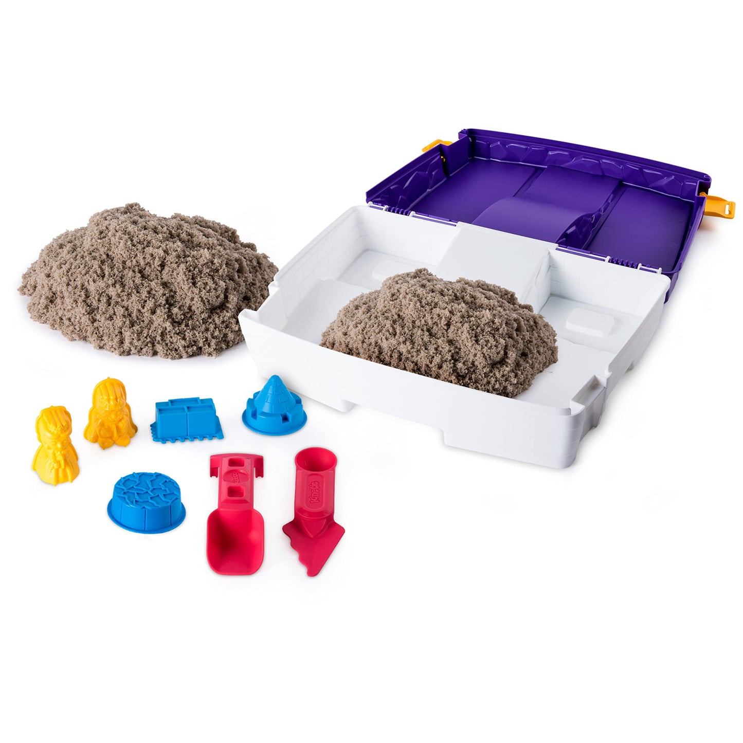 Kinetic Sand, Folding Sand Box with 2lbs of Kinetic Sand, Includes Molds and Tools, Play Sand Sensory Toys for Kids Ages 3 and u
