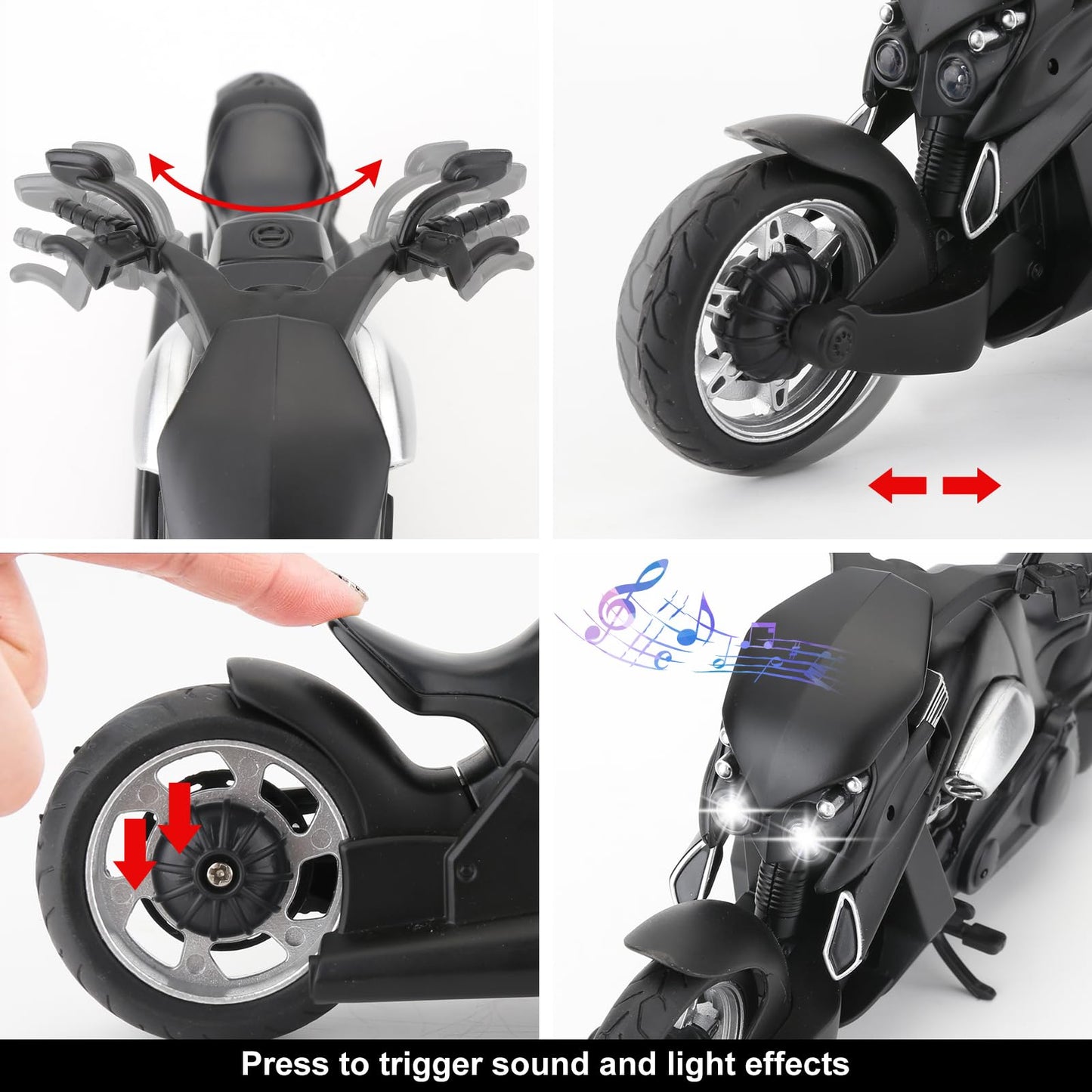 Bdtctk 1:12 Compatible For Travertson V-Rex Motorcycle Toy Car, Model Car, Collection And Decoration Gift Toy For Adults And Kid