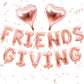 Jobkoo Friendsgiving Balloons Friends Giving Party Decorations 16 Inches Tall Rose Gold Heart Friendsgiving Foil Mylar Balloon L