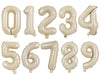 TONIFUL Balloons 16 Inch Caramel 0-9 Number Mylar Foil Balloons 10 Pcs Custom digitalal Balloons for 2026 New Year Eve Birthday 