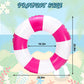Whaline 4Pcs White Hot Pink Inflatable Swimming Float Toy Striped Swim Ring Fun Print Pool Lounger Tube for Teen Boy Girl Summer Swimming Beach Party  22.8 Inch