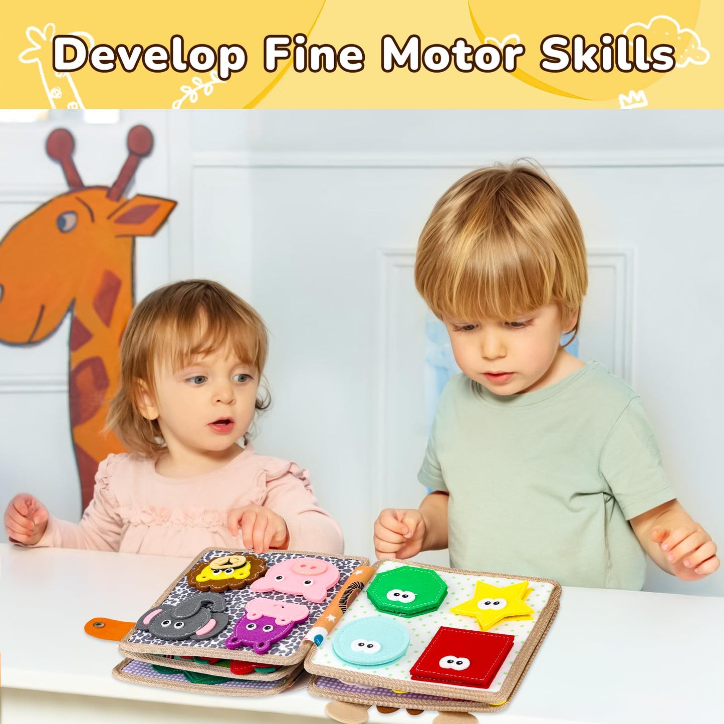 NUOLUTH Montessori Busy Book for Toddlers 1-3, Poke A Dot Sensory Quiet Book - Educational Learning Activities for 1-2 Year Old,