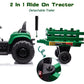 Hikiddo 24V 9Ah Ride-On Tractor For Big Kids, 400W Electric Vehicle With Remote Control - Green