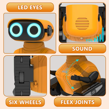 KaeKid Robot Toys for Kids, 2.4Ghz Remote Control Robot Toys with LED Eyes & Flexible Arms, Dance & Sounds, RC Toys for 3 4 5 6