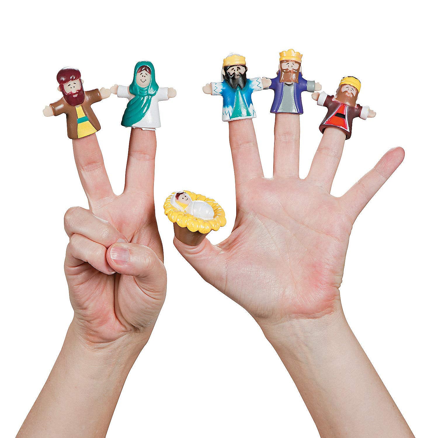 Fun Express - Nativity Finger Puppets (2dz) for Christmas - Toys - Character Toys - Finger Puppets - Christmas - 24 Pieces