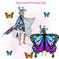Rektak Butterfly Wings For Girls, Butterfly Costume For Halloween Party Kids Fairy Wing With Mask And Headband(Purple Blue-1)