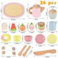 Wooden Tea Party Set, Tea Set for Little Girls 1-3 Toddler Tea Sets for Girls 2-4 with Wooden Toys Food Pretend Play Tea Party W