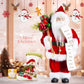 Uten 12'' Santa Claus Decorations, Christmas Standing Figurine Ornaments With Blessing Letter And Gifts Bag For New Year Christm