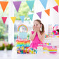 Outus 6 Sets Rainbow Pennant Banner Flags Garland Multicolor Bunting String Triangle Flags Bulk Rainbow Bunting for Carnival Bir
