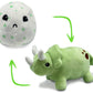 Hatchkinz Reversible Triceratops Egg Plushie | 8" Green Polyester | Mood Plush Stress Relief