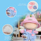 Satakara Doll Clothes Set for 17cm Dolls (6.7 inch) - Blue Overalls with Pink Top and Cap  Kawaii Party Clothing Accessories(STK02)