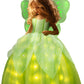 Uporpor Light Up Fairy Costumes Girls Halloween Dress Kids Dressing Up Clothes Birthday Party Fancy Led Costume, With Wing Green, 140