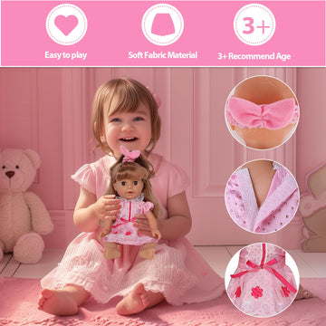 Artst Doll Clothes,12 Inch Baby Doll Clothes[6 Sets](Include 4 Hats + 1 Bowknot ) For 10 Inch Dolls /11 Inch Baby Dolls/ 12 Inch Baby Dolls