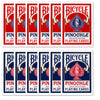 Bicycle Deluxe 1 Dozen Pinochle Poker Playing Cards - 6 Blue & 6 Red Decks! (Standard)
