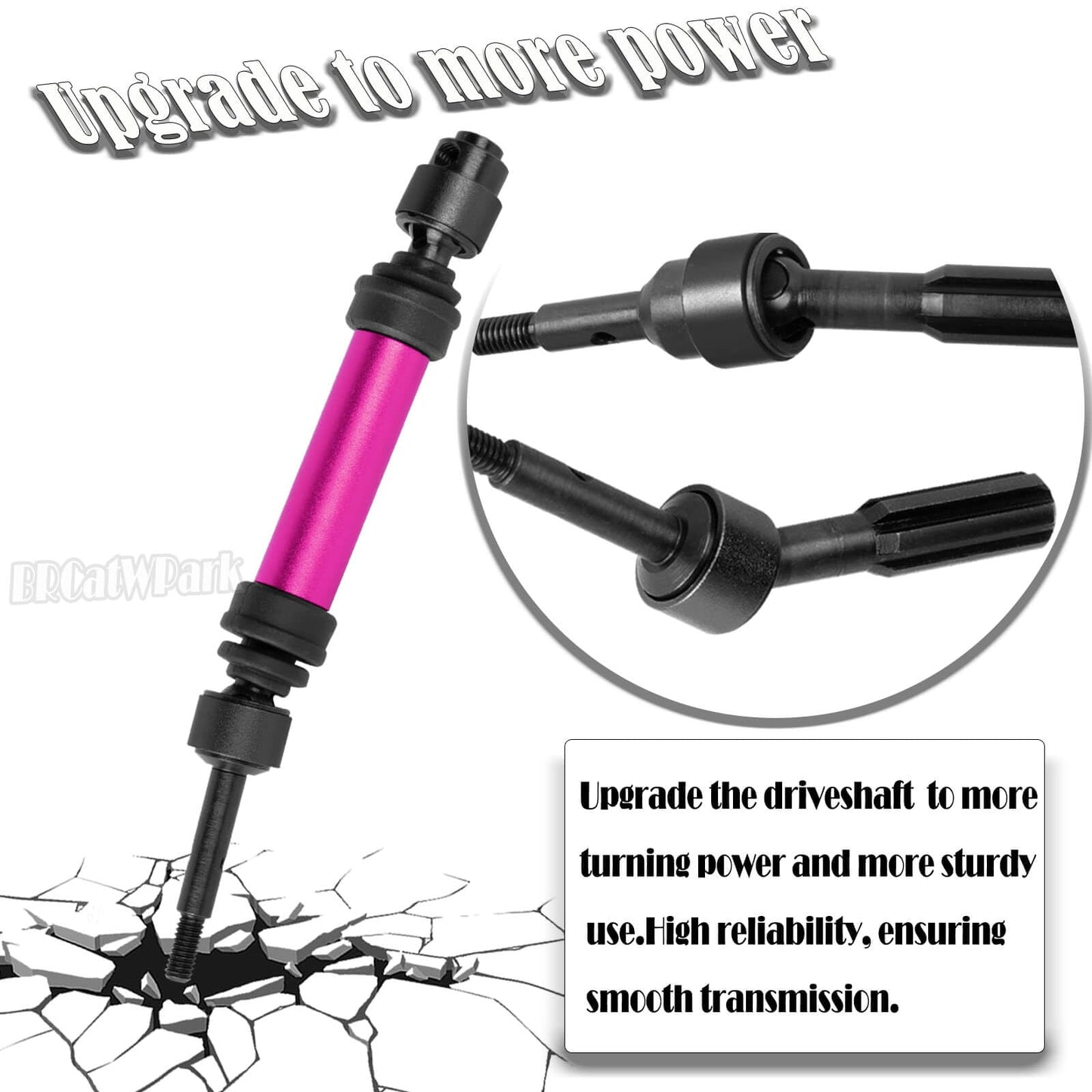 BRCatWPark Drive Shaft Axles Upgrades Part for 1/10 Slash 4X4 VXL/Rustler 4X4 VXL/Stampede 4WD VXL,RC Steel #45 Front & Rear 4Pc