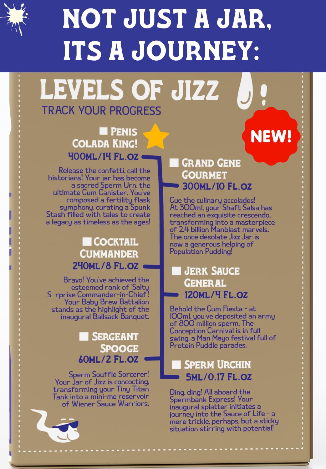 BEARDSHADE Gag Gift Jar (14 FL.Oz) with Wipes  Bonus Cut-Outs in Hilarious Giftable Box  White Elephant Funny Gag Gifts for Men  mature-themed Prank Gift Ideas for Boyfriend  Husband  & More.