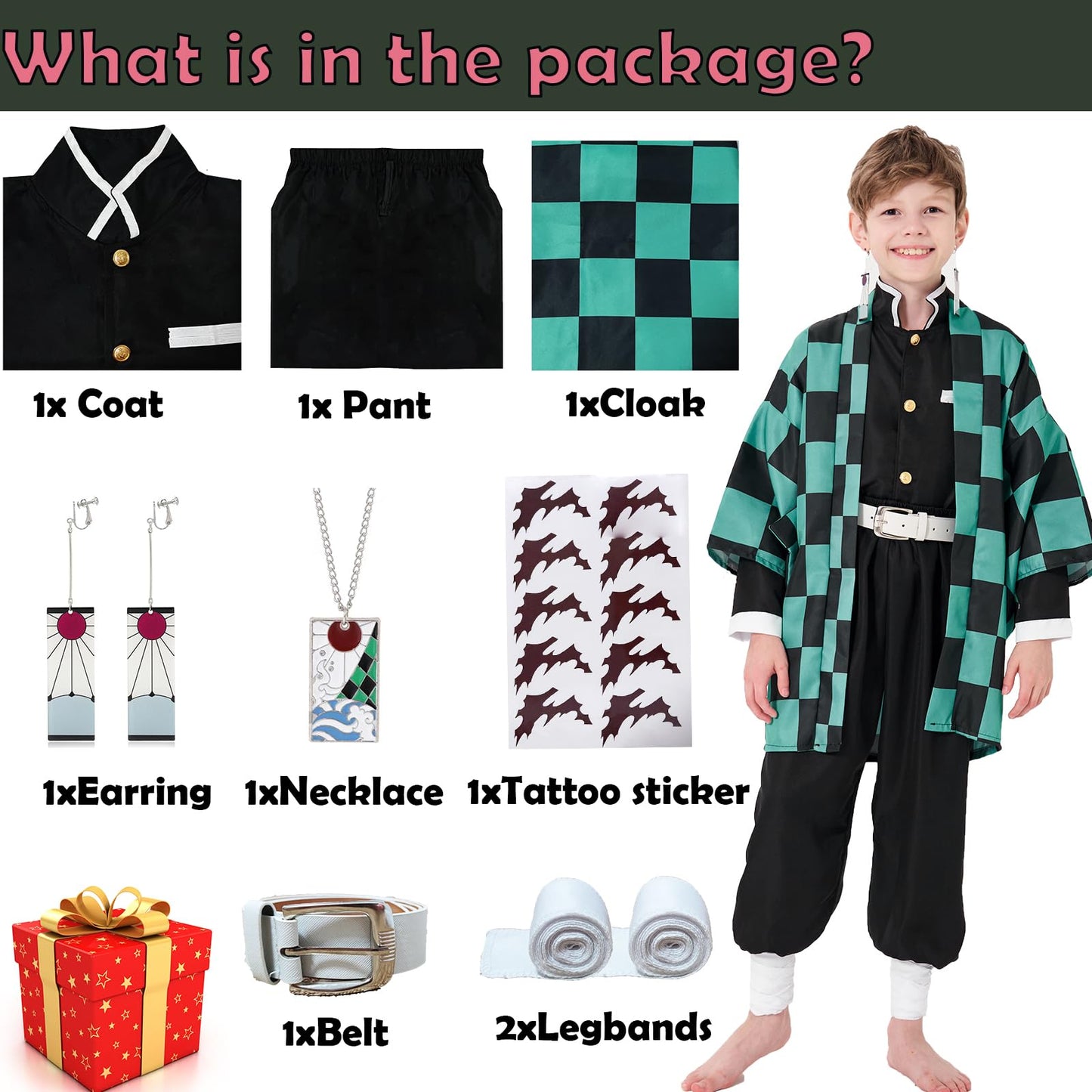 PTXZEQ Cosplay Costume Coslpay Outfit for Halloween Kids mature-themed(green kids 140)