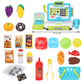 Fs Pretend Play Cash Register Toys With Scanner, Calculator, Large Drawer, Microphone, Play Food, Supermarket Cashier Register T