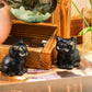 Duqguho Cat Decor Black Obsidian Cat Crystal Figurines Crystals Gifts For Cat Lovers Men Women Lucky Cute Cat Statue For Room De