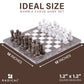 Radicaln Marble Chess Set 12 Inches Grey Oceanic And White Handmade Chess Sets For Adults - Travel Board Game For 2 Player Games