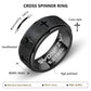 Anxiety Spinner Ring For Men - Stainless Steel Fidget Spinner Ring, Band Cross Thumb Roating Rings For Stress Relief 8Mm Anxiety