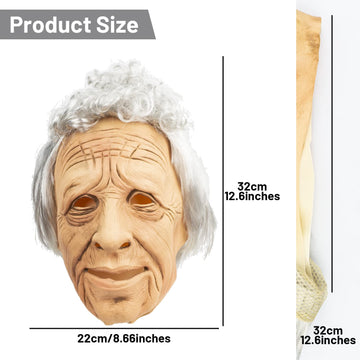 PartyHop Old Man Mask Realistic Human Latex Full Head Mask for Halloween Carnival Costume Party