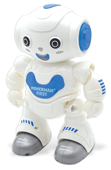 Lexibook Rob16 Powerman, First Smart Interactive Learning Robot Toy For Kids Dancing Plays Music Boy Girl, White/Blue